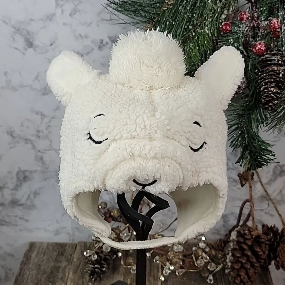 Kids size plush winter animal hat